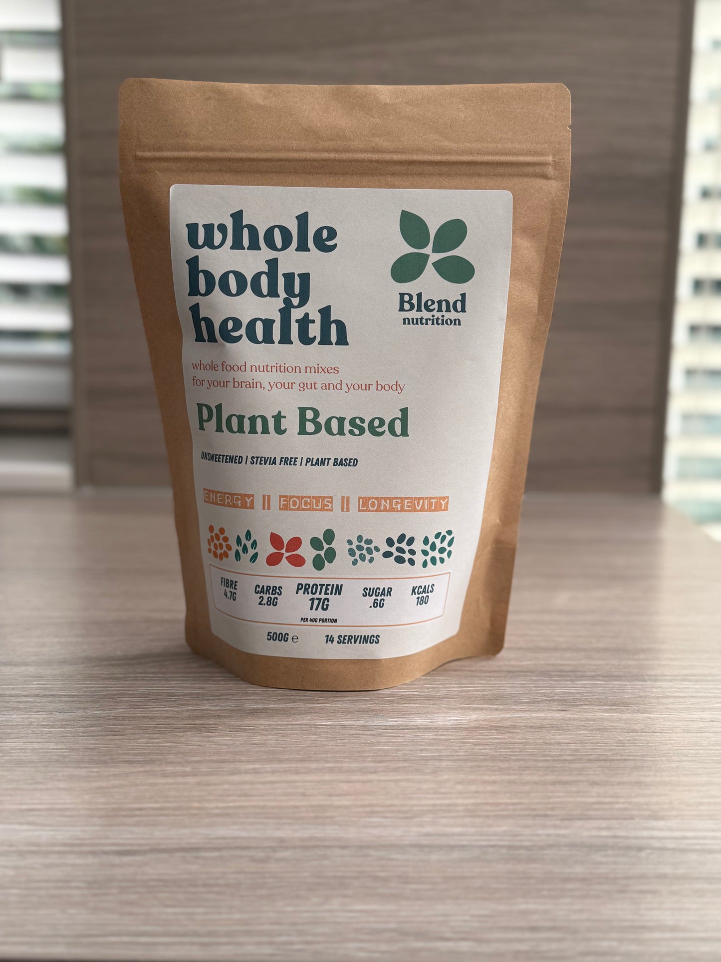 Plant-based wholefood vegan mix by Blend Nutrition, made from a blend of nuts, seeds, and plant protein
