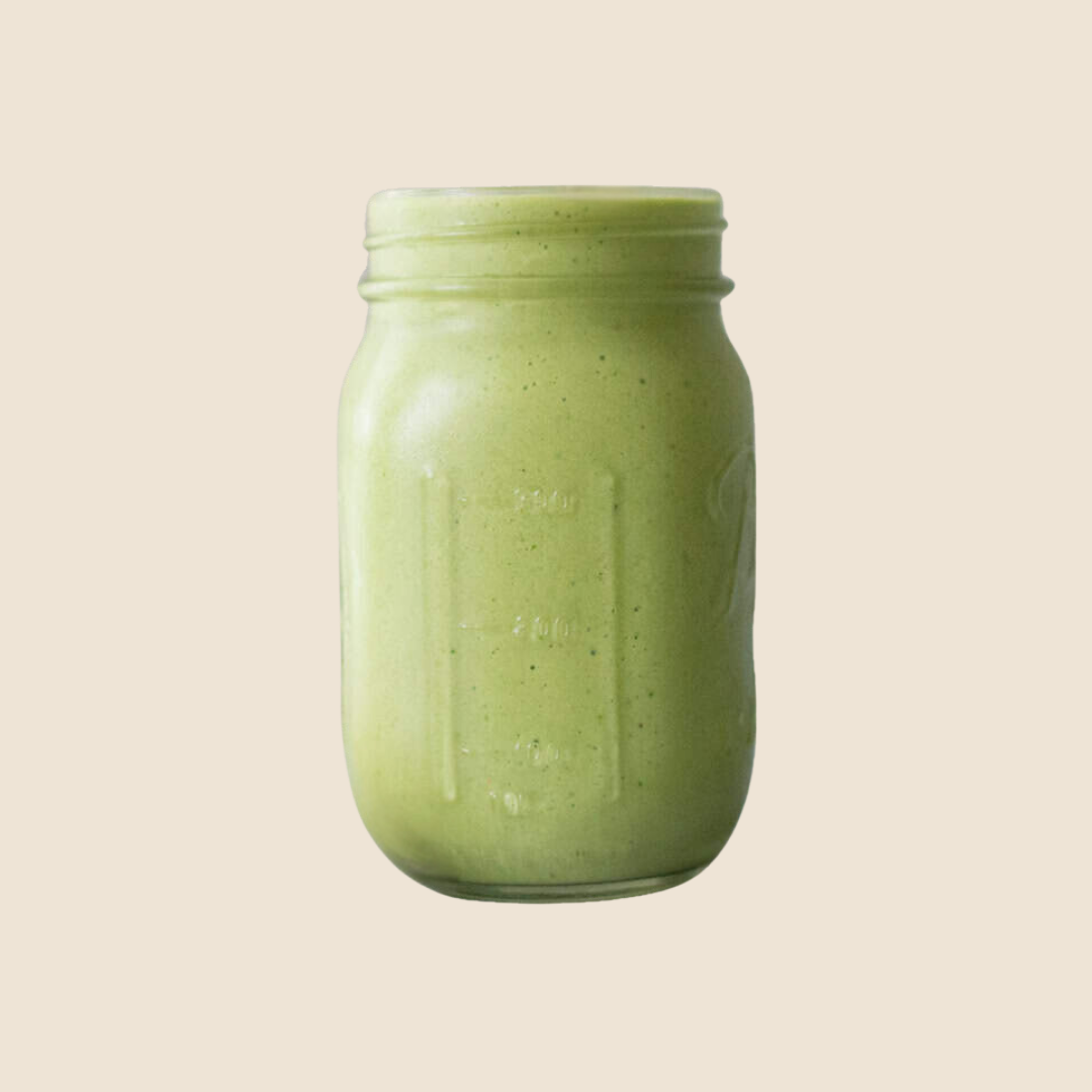 Blend Nutrition wholefood mix packed with fibre, poured into a glass and ready for a nutritious snack. Vegan. Plant based