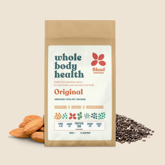 Original Mix by Blend Nutrition in eco-friendly packaging, packed with high-protein, gluten-free ingredients.